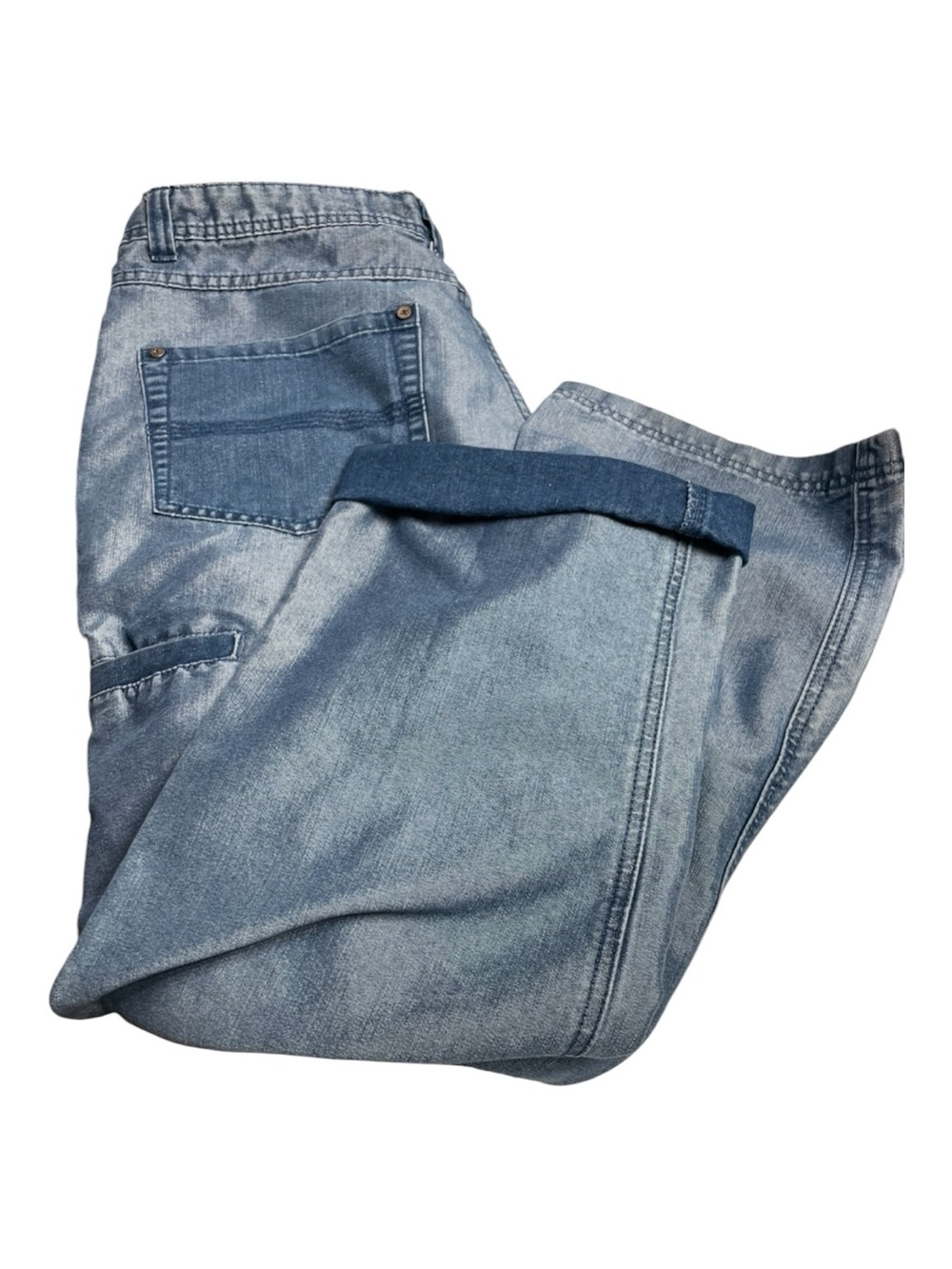 “Shiney” Tool Jeans Baggy Fit Light Blue Shiney Men's Denim Jeans—“Hard to Find”